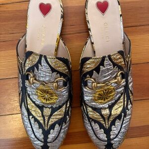 Gucci Princetown Horsebit Jacquard Mules US 7.5 EU 37.5